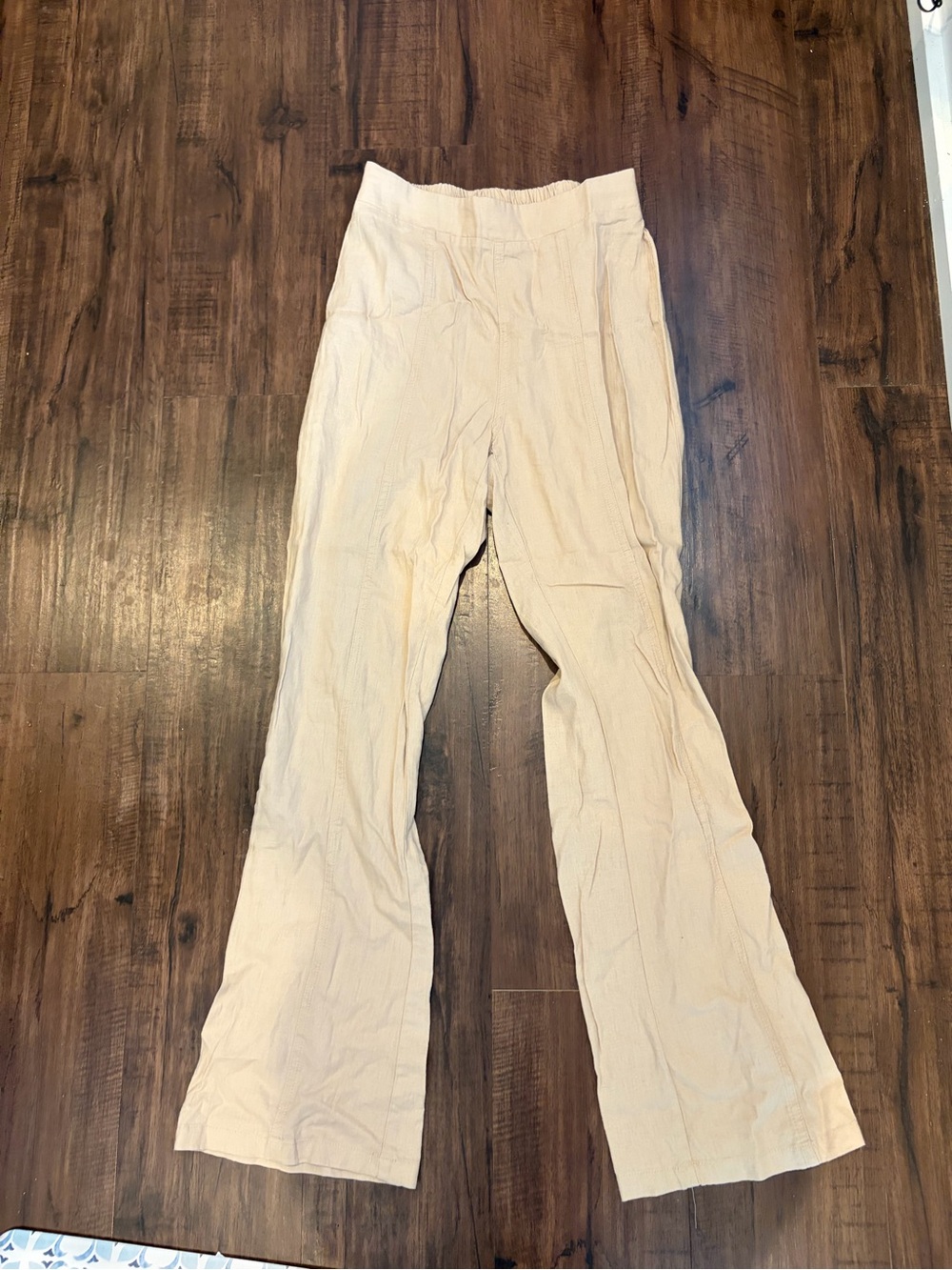 Linen Light Beige Pants